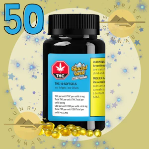 Glacial Gold - THC 10 SOFTGELS - GLACIAL GOLD - 50X10MG