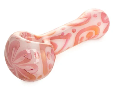 West Coast Gifts - Red Eye Glass 4.5" Peace&Love Spoon Pipe