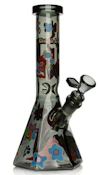Cheech&Chong Glass 10" Tall Smoke Power to the Flower Beaker Base