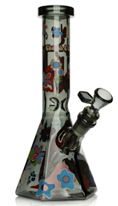 West Coast Gifts - Cheech&Chong Glass 10" Tall Smoke Power to the Flower Beaker Base