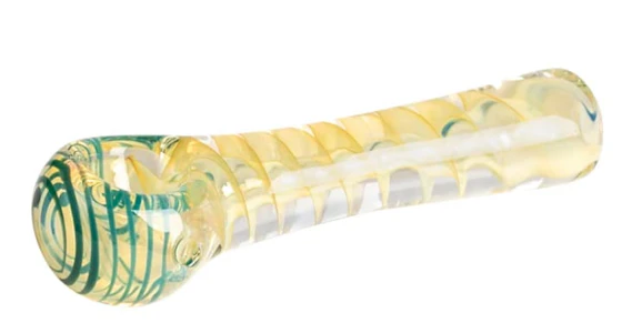 West Coast Gifts - Red Eye Glass 3.75" Teal Corkscrew Inside-Out Hand Pipe