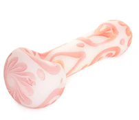 Red Eye Glass 4.5" Frosted Peace, Love, Happiness