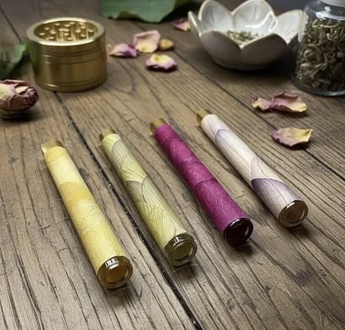 Lotus Petal Glass Tip - Blue