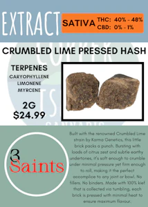 3Saints - 3SAINTS - 2G CRUMBLED LIME PRESSED HASH