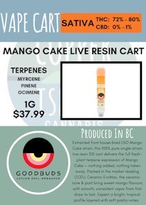 GOOD BUDS - GOOD BUDS - MANGO CAKE LIVE RESIN CART