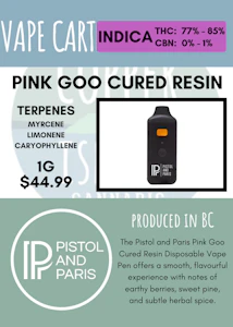 Pistol and Paris - PISTOL & PARIS - PINK GOO CURED RESIN DISPOSABLE VAPE