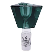 14mm Lake Green Triangular Prismique Crown Glass Bowl