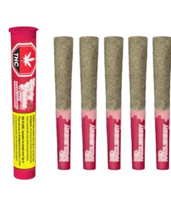 Sticky Greens - Red Razzleberry 5 x 0.5g Kief Coated Liquid Diamond Infused Pre-Rolls