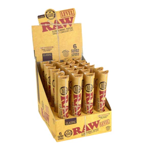 Raw - Raw Classic Natural 1 1/4 w/ 26mm Spiral Strip 6pk Pre Rolled Level Cones