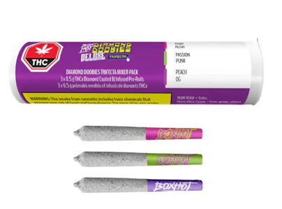 BoxHot - Deluxe Trifecta Diamond Doobies 3 x 0.5g Diamond Coated Infused Pre-Rolls