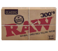 RAW CLASSIC 300 ROLLING PAPERS 1 1/4 SIZE