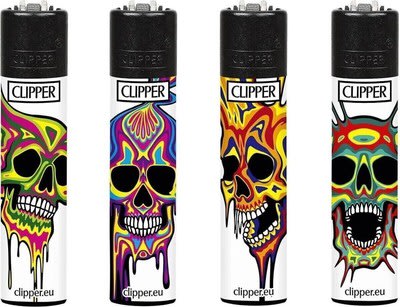 Clipper Lighters Melting Skull