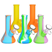Silicone Beaker Travel Water Pipe 5" - Various Colours