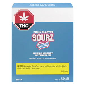 SOURZ by Spinach - Multipack of 10 Fully Blasted Blue Raspberry Watermelon 1x 10mg Soft Chews