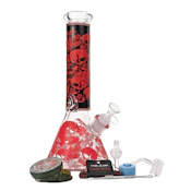 12" 5mm Skull Chamber Glass Bong 9-in-1 Dab Kit