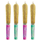 Twisters - Watermelon Razzler (IND)+ Tropicoco (SAT) 4 x 0.5g Kief Coated Infused Pre-Rolls