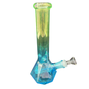 Lucx - 10" Diamond Bong - Green/Yellow