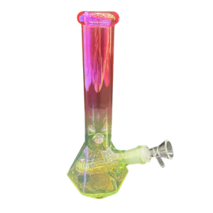 Lucx - 10" Diamond Bong - Pink/Yellow