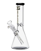 10" 5mm OG Original Colored Rim Beaker - Black