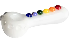 ACC - Red Eye Glass - 4" White Gumdrop Pipe