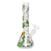 10" Glow-in-the-Dark Canna Culture Water Pipe (Red Eye Glass)