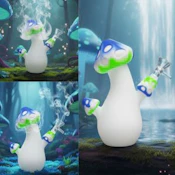 SILICONE BONG - MUSHROOM SILICONE PIPE - GREEN & BLUE
