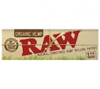 RAW 1/14 - UNBLEACHED ORGANIC HEMP ROLLING PAPERS - 24