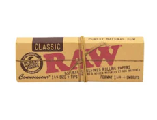 Raw Classic Natural Connoisseur Papers with Tips 1 1/4