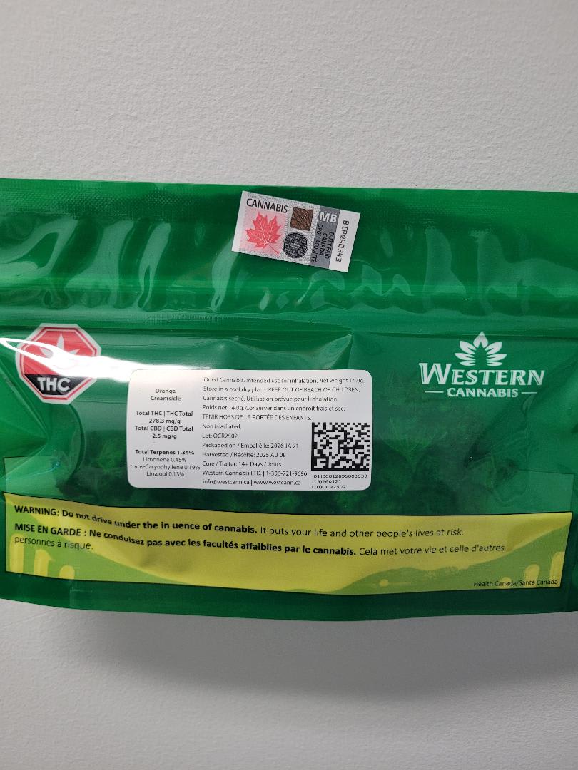 Western Cannabis Orange Creamsicle 14g Flower