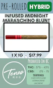 TENZO - 1PK MIDNIGHT MARASCHINO CERAMIC TIP INFUSED BLUNT