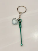Bud Kitten Dab Tool Keychain - Green + Blue Heart