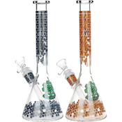 SeshGear Honeycomb Beaker Glass Water Pipe - 9.75" / 14mm F