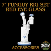 7" Funguy Concentrate Rig Set Periwinkle (Red Eye-Glass)