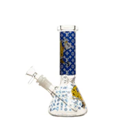 8" 4mm YG Draw Glass Bong - Blue