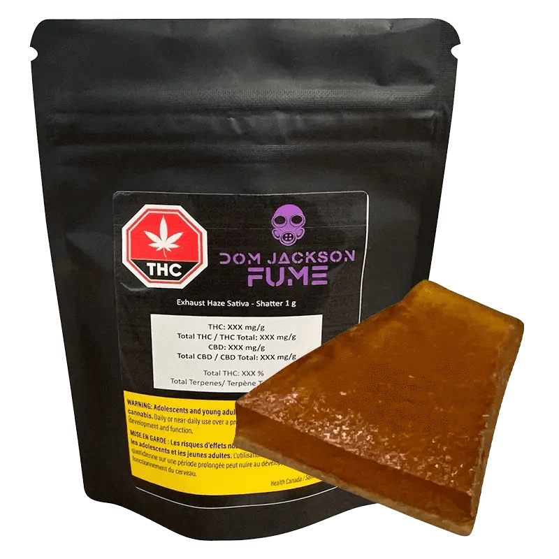 Exhaust Haze Sativa 1g Shatter by Dom Jackson