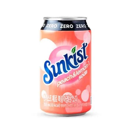 Sunkist Peach & Lemon Soda 355 ml ZERO
