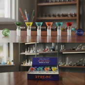 XTREME 14MM SPLATTERED COLORED GLASS BOWLS WITH HANDLE - 8