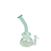 HAZE GLASS - WEED LEAVES BUBBLE BASE - GREEN