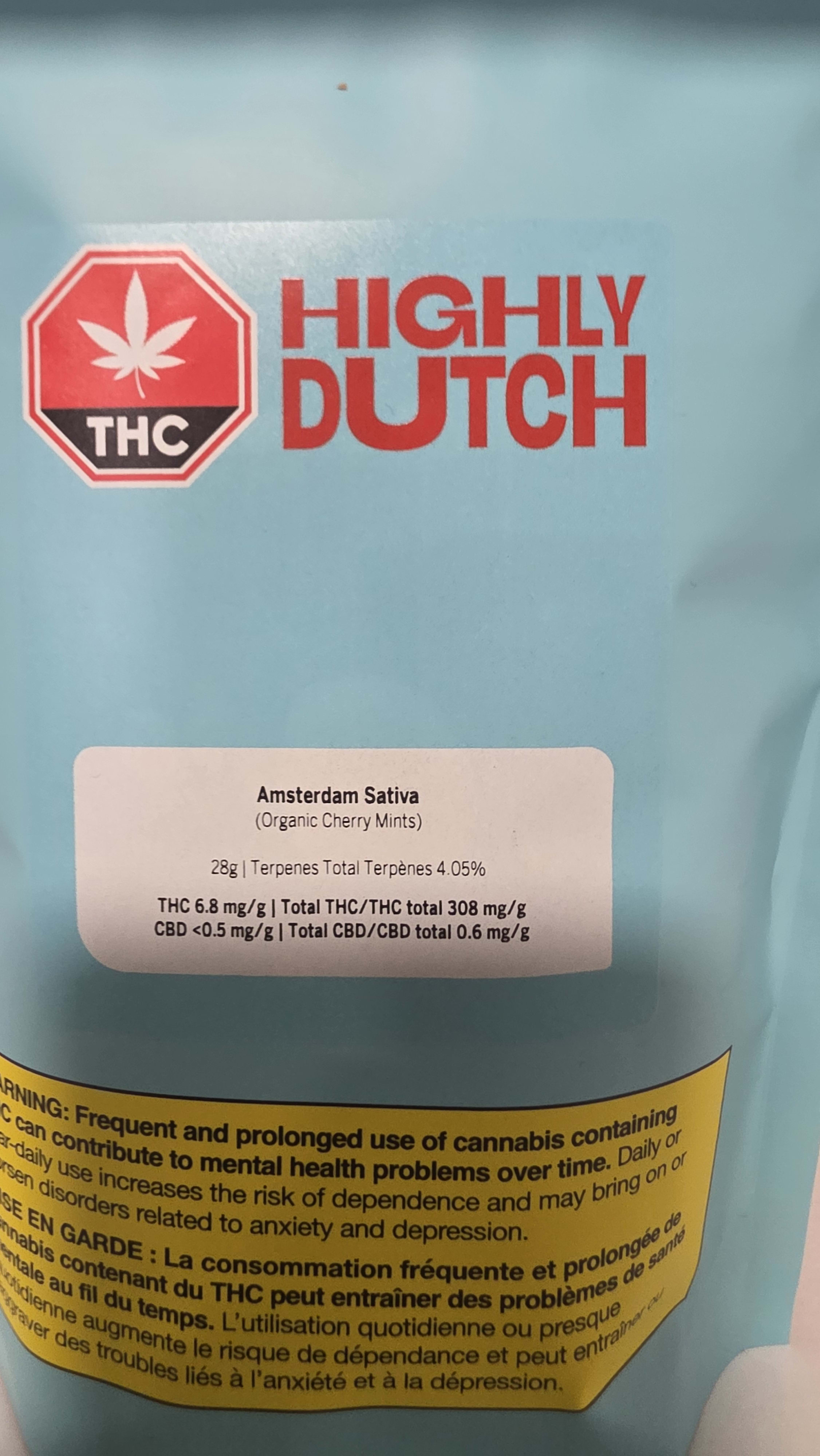 Highly Dutch - Amsterdam Sativa (Organic Cherry Mints) 28 Gram Flower