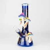 10" 3D Mushroom Spirit Beaker Bong  Glow in the Dark Glass Water Pipe