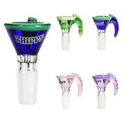 14mm Trippy Glass Horn Bowl - Assorted Colours