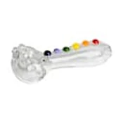 Hand Pipe: 4" Gum Drops Hand Pipe - Clear