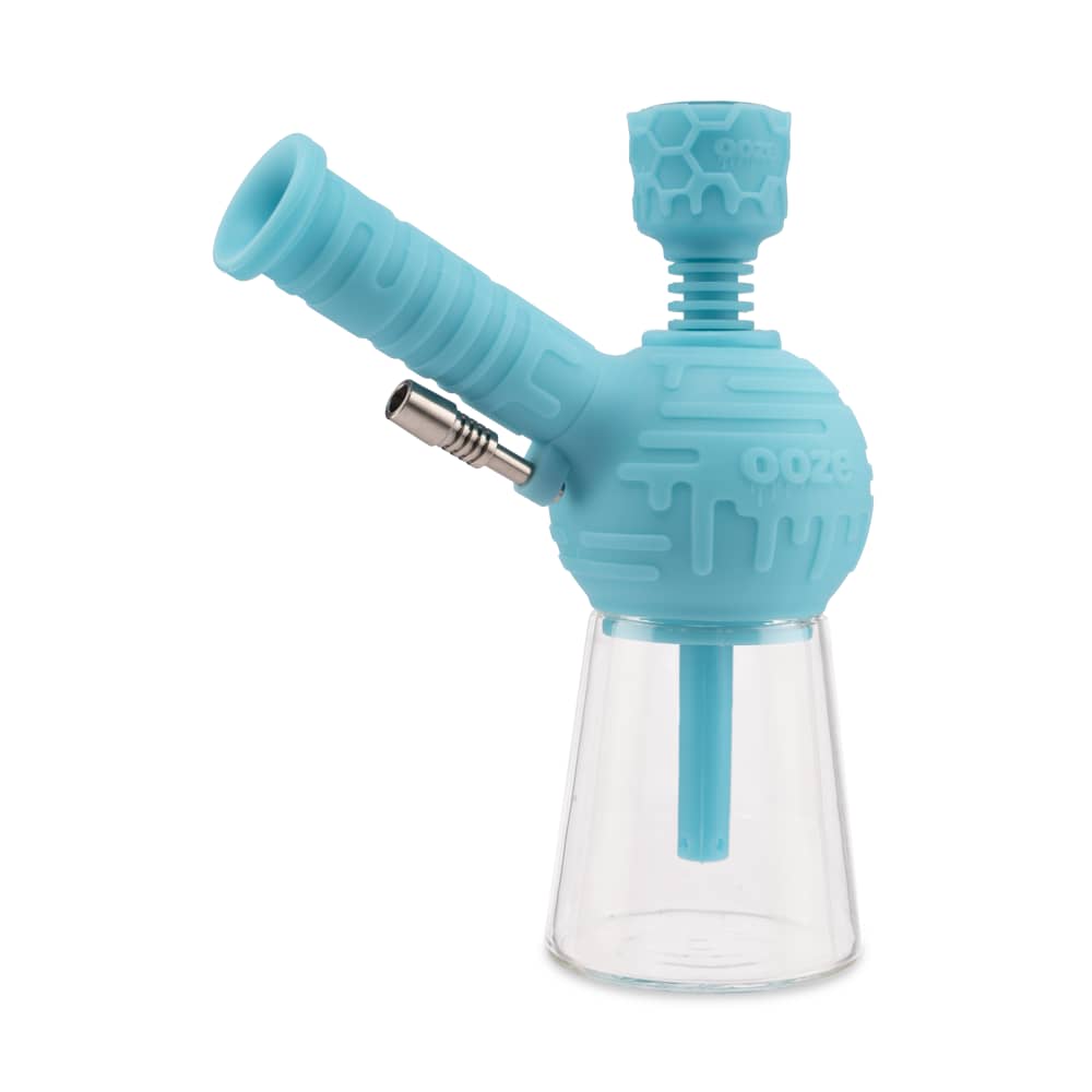 Ooze Blaster Silicone Glass 4-in-1 Hybrid Water Pipe - Teal