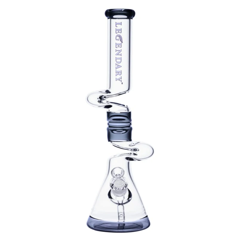 Legendary  - 18" 7mm Legendary Wave Twist Beaker Bong - Black Main Image