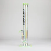 17" Trippy Glass Holographic Double Inline Straight Tube Bong - Green