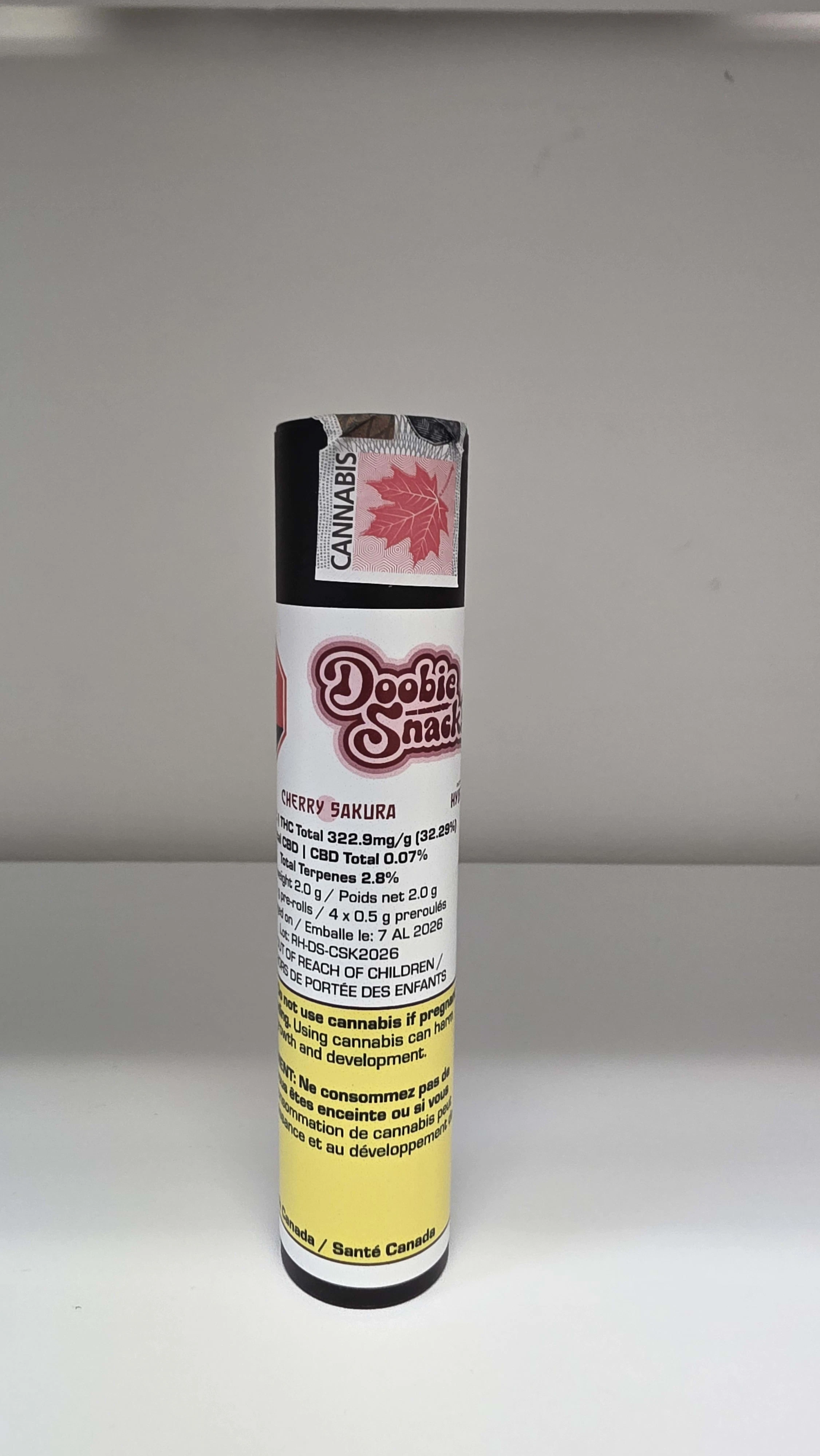 Budnked Enterprises Inc - Doobie Snacks Cherry Sakura 4x0.5g Pre-Rolls Main Image