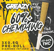 Chemdawg 60% Diamond Infused & Kief Coated 3 x 0.5g  Pre-Rolls