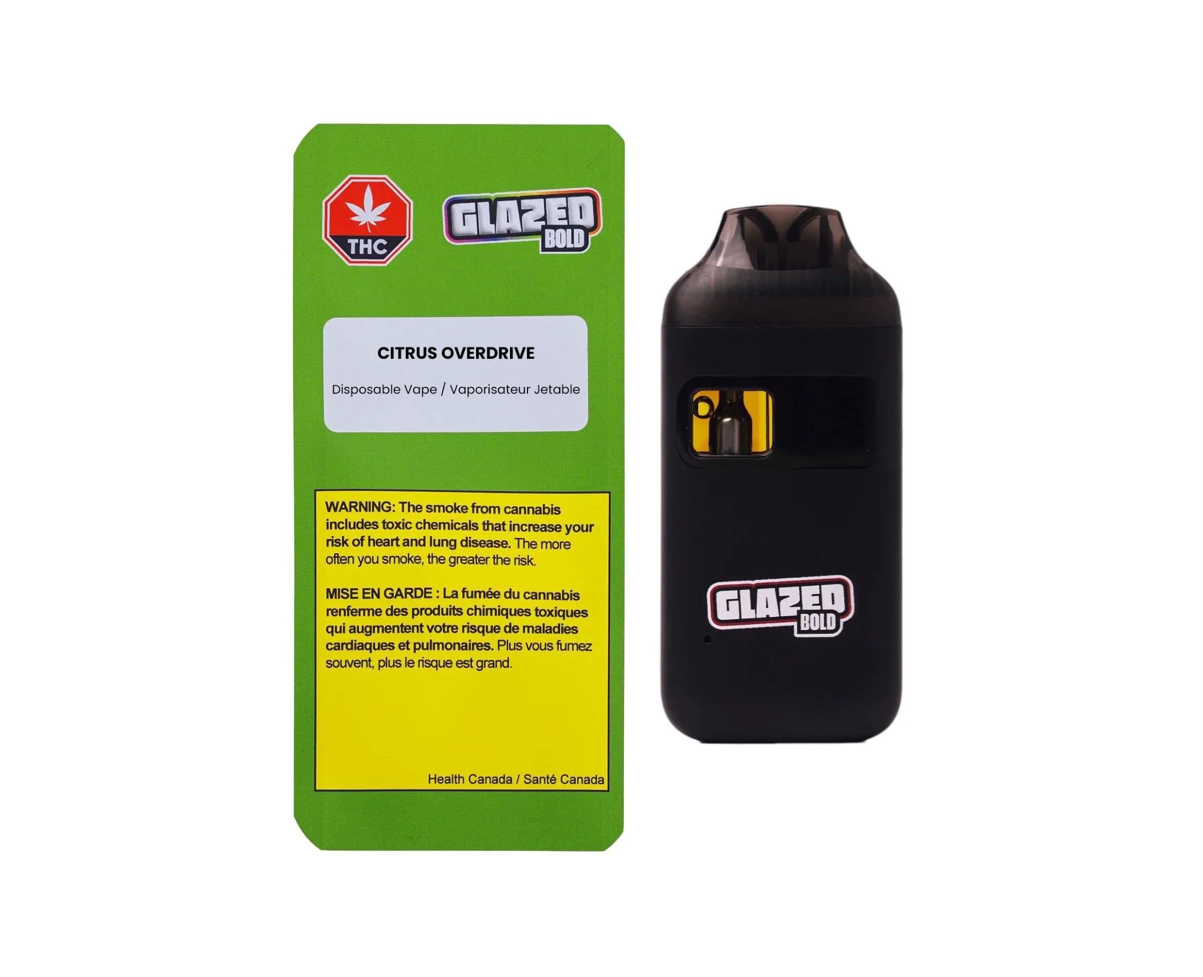 BOLD GLAZED Citrus Overdrive 1g Disposable Vape -Lemon, Orange, Grapefruit