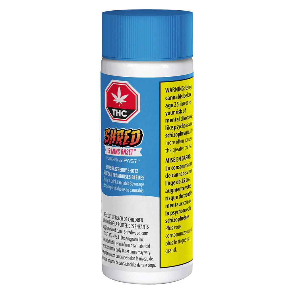 Shred - Shred Blue Razzberry 10mg THC Shotz 65ml Beverage Main Image