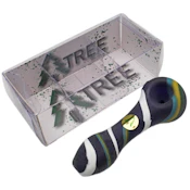 ACC - Tree Glass - 4.5" Blue & Amber Ribbon Glass Pipe